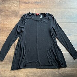 Red by BKE Black Long Sleeve Shirt | Black Ribbed Shirt | Ribbed Long Sleeve